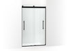 Kohler Levity Frameless sliding shower door, 77-9/16" H x 44-5/8 - 47-5/8" W, with 5/16"-thick Crystal Clear glass