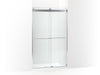 KOHLER K-702422-L Levity Frameless sliding shower door, 77-9/16" H x 44-5/8 - 47-5/8" W, with 5/16"-thick Crystal Clear 