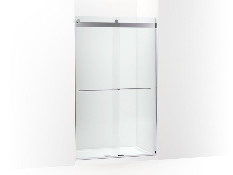 KOHLER K-702422-L Levity Frameless sliding shower door, 77-9/16" H x 44-5/8 - 47-5/8" W, with 5/16"-thick Crystal Clear 
