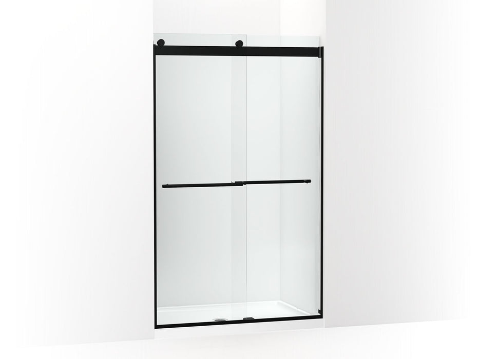 KOHLER K-702422-L Levity Frameless sliding shower door, 77-9/16" H x 44-5/8 - 47-5/8" W, with 5/16"-thick Crystal Clear 