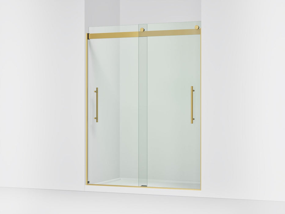 KOHLER K-702423-L Levity Frameless sliding shower door, 77-9/16" H x 56-5/8 - 59-5/8" W, with 5/16"-thick Crystal Clear 