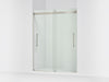 Kohler Levity Frameless sliding shower door, 77-9/16" H x 56-5/8 - 59-5/8" W, with 5/16"-thick Crystal Clear glass