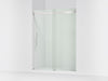 Kohler Levity Frameless sliding shower door, 77-9/16" H x 56-5/8 - 59-5/8" W, with 5/16"-thick Crystal Clear glass