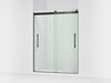 Kohler Levity Frameless sliding shower door, 77-9/16" H x 56-5/8 - 59-5/8" W, with 5/16"-thick Crystal Clear glass