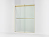 KOHLER K-702424-L Levity Frameless sliding shower door, 77-9/16" H x 56-5/8 - 59-5/8" W, with 5/16"-thick Crystal Clear 