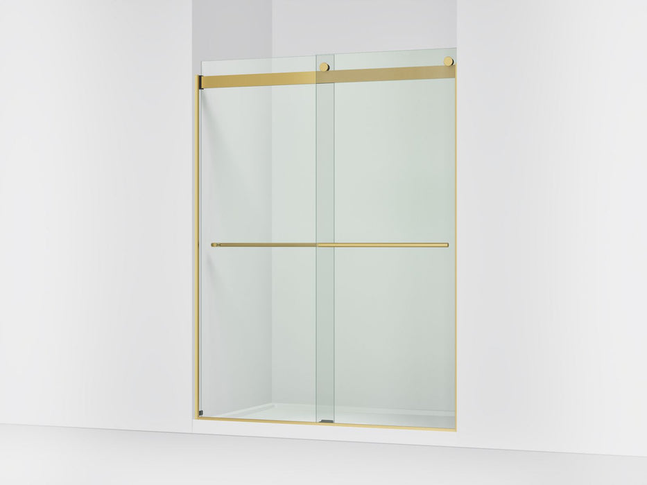 KOHLER K-702424-L Levity Frameless sliding shower door, 77-9/16" H x 56-5/8 - 59-5/8" W, with 5/16"-thick Crystal Clear 