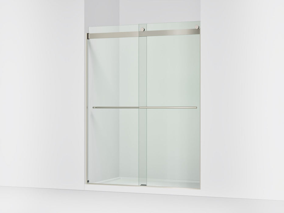 KOHLER K-702424-L Levity Frameless sliding shower door, 77-9/16" H x 56-5/8 - 59-5/8" W, with 5/16"-thick Crystal Clear glass