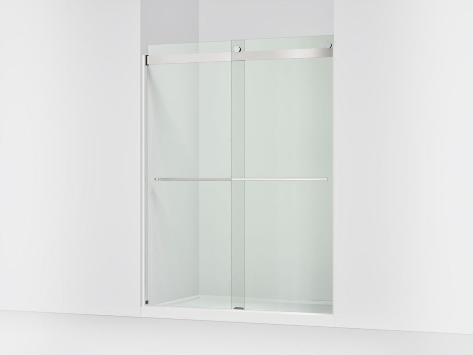 KOHLER K-702424-L Levity Frameless sliding shower door, 77-9/16" H x 56-5/8 - 59-5/8" W, with 5/16"-thick Crystal Clear glass