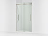 Kohler Levity Frameless sliding shower door, 81-5/8" H x 44-5/8 - 47-5/8" W, with 3/8"-thick Crystal Clear glass