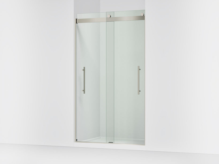 Kohler Levity Frameless sliding shower door, 81-5/8" H x 44-5/8 - 47-5/8" W, with 3/8"-thick Crystal Clear glass