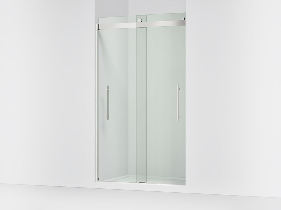 Kohler Levity Frameless sliding shower door, 81-5/8" H x 44-5/8 - 47-5/8" W, with 3/8"-thick Crystal Clear glass