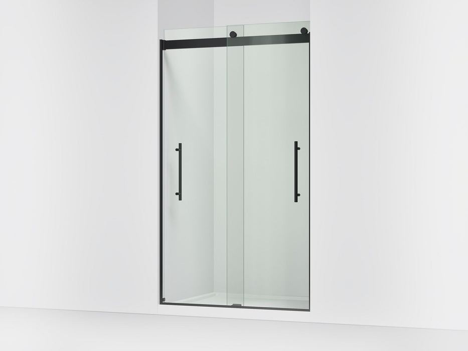 Kohler Levity Frameless sliding shower door, 81-5/8" H x 44-5/8 - 47-5/8" W, with 3/8"-thick Crystal Clear glass