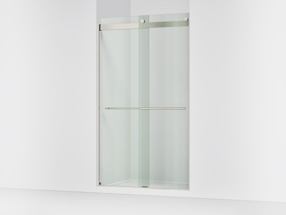 Kohler Levity Frameless sliding shower door, 81-5/8" H x 44-5/8 - 47-5/8" W, with 3/8"-thick Crystal Clear glass