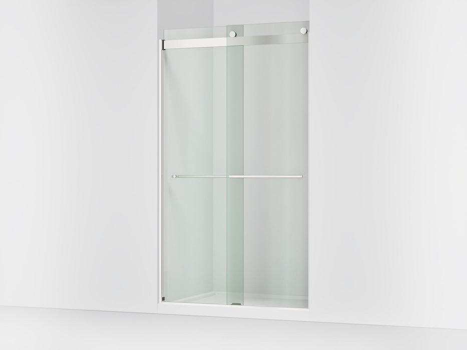 Kohler Levity Frameless sliding shower door, 81-5/8" H x 44-5/8 - 47-5/8" W, with 3/8"-thick Crystal Clear glass