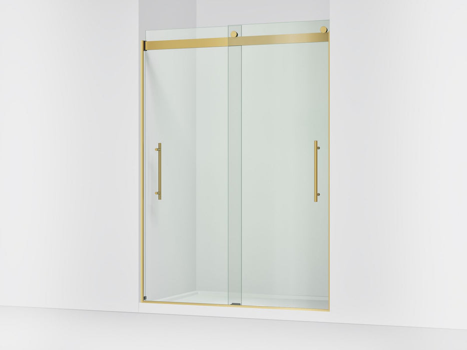 KOHLER K-702429-L Levity Frameless sliding shower door, 81-5/8" H x 56-5/8 - 59-5/8" W, with 3/8"-thick Crystal Clear gl