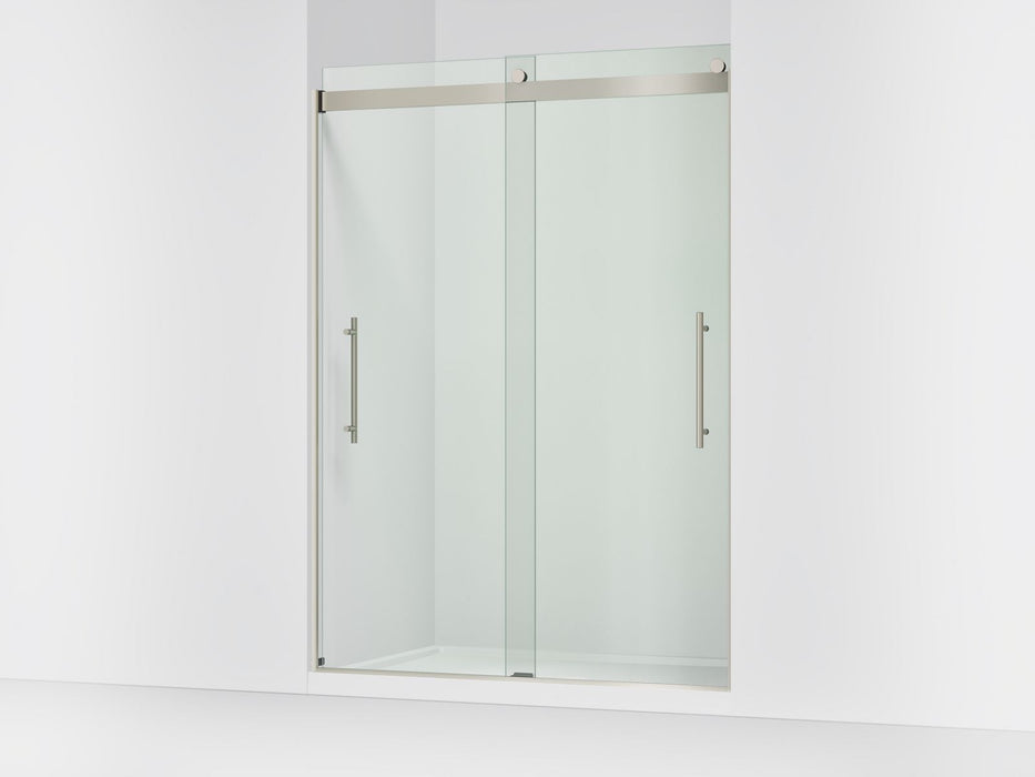Kohler Levity Frameless sliding shower door, 81-5/8" H x 56-5/8 - 59-5/8" W, with 3/8"-thick Crystal Clear glass