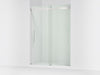 Kohler Levity Frameless sliding shower door, 81-5/8" H x 56-5/8 - 59-5/8" W, with 3/8"-thick Crystal Clear glass