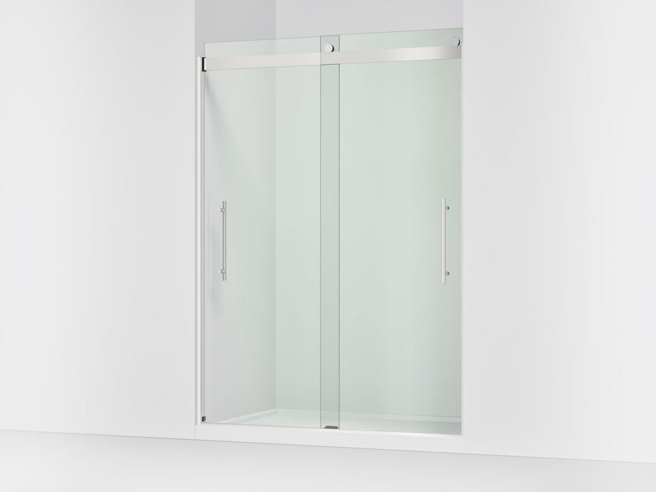Kohler Levity Frameless sliding shower door, 81-5/8" H x 56-5/8 - 59-5/8" W, with 3/8"-thick Crystal Clear glass