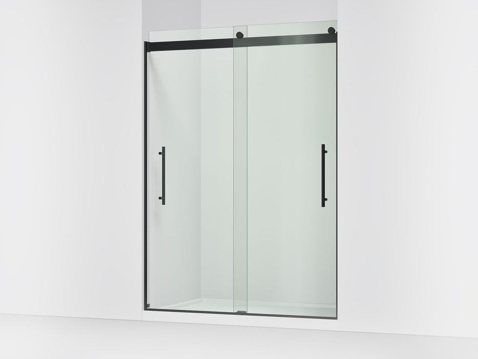 Kohler Levity Frameless sliding shower door, 81-5/8" H x 56-5/8 - 59-5/8" W, with 3/8"-thick Crystal Clear glass