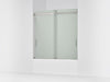 KOHLER K-706000-D3 Levity Sliding bath door, 62" H x 56-5/8 - 59-5/8" W, with 1/4" thick Frosted glass