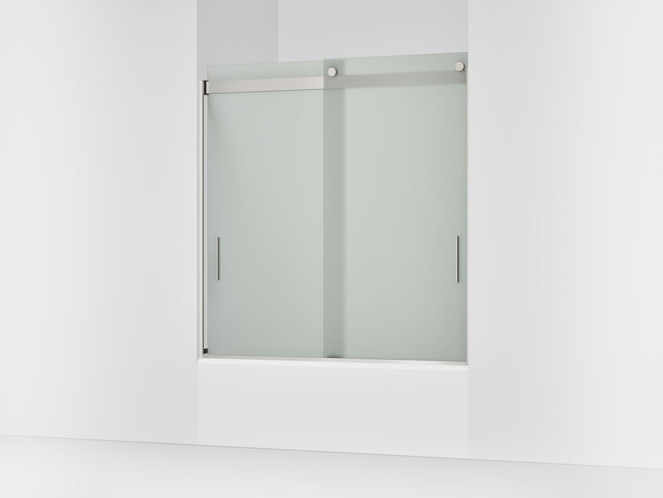 KOHLER K-706000-D3 Levity Sliding bath door, 62" H x 56-5/8 - 59-5/8" W, with 1/4" thick Frosted glass
