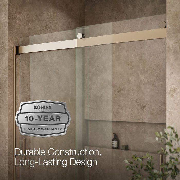 KOHLER K-706000-L Levity 62" H sliding bath door with 1/4"-thick glass