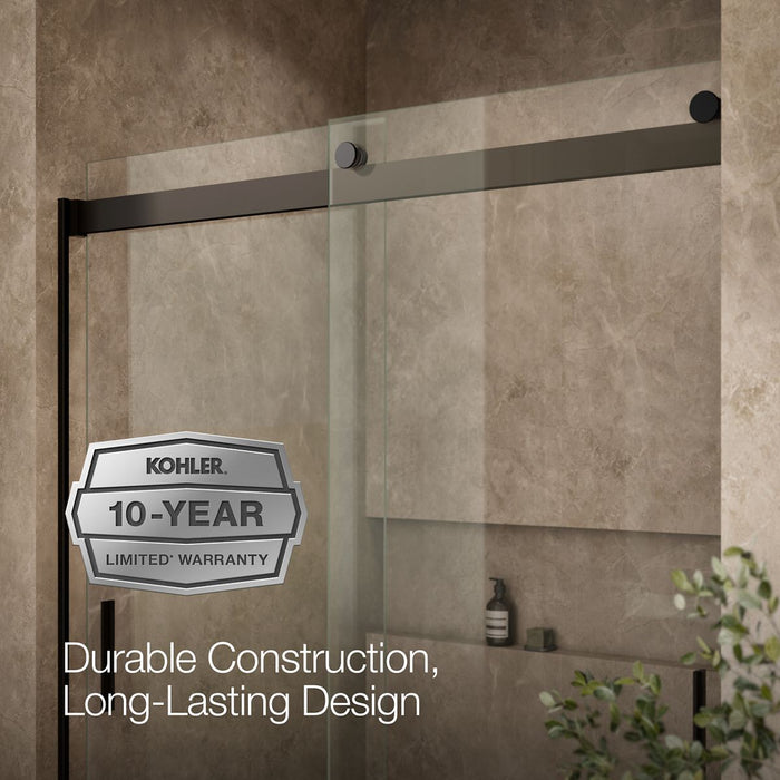 KOHLER K-706000-L Levity 62" H sliding bath door with 1/4"-thick glass