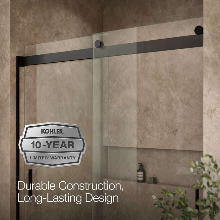 KOHLER K-706000-L Levity 62" H sliding bath door with 1/4"-thick glass