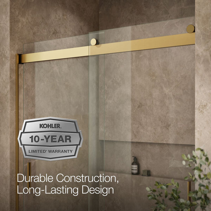 KOHLER K-706000-L Levity 62" H sliding bath door with 1/4"-thick glass