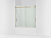 KOHLER K-706002-L Levity Sliding bath door, 59-3/4" H x 56-5/8 - 59-5/8" W, with 1/4" thick Crystal Clear glass, anodized...