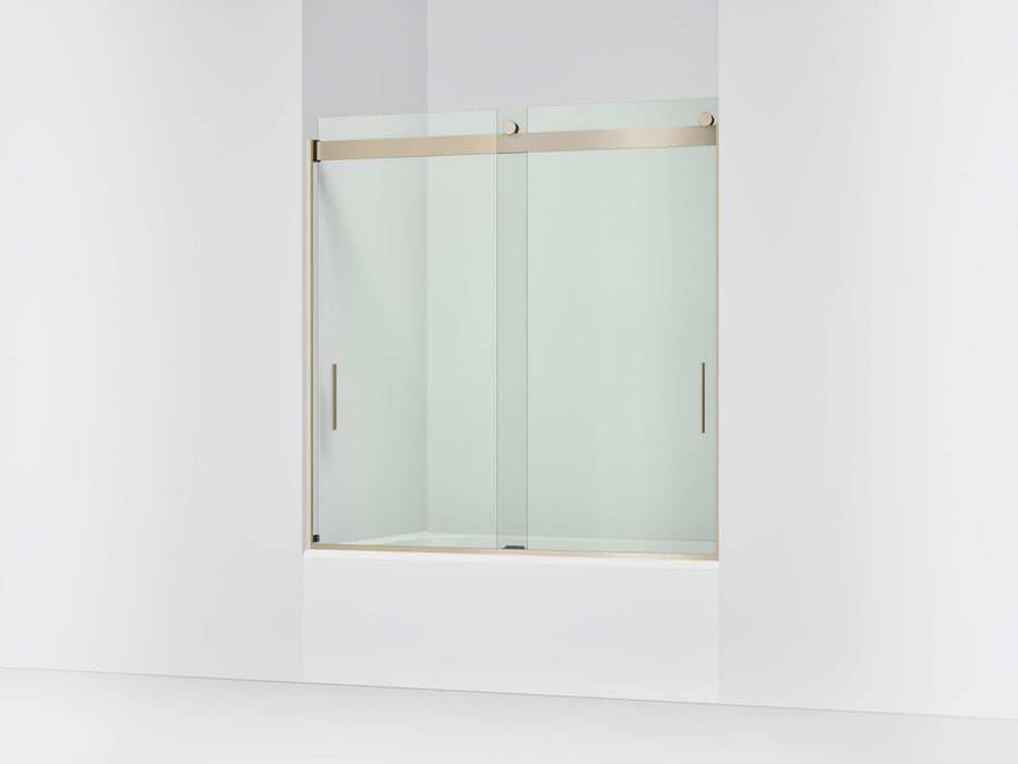 KOHLER K-706002-L Levity Sliding bath door, 59-3/4" H x 56-5/8 - 59-5/8" W, with 1/4" thick Crystal Clear glass, anodized...