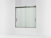 KOHLER K-706002-L Levity Sliding bath door, 59-3/4" H x 56-5/8 - 59-5/8" W, with 1/4" thick Crystal Clear glass, anodized...