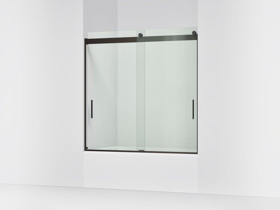 KOHLER K-706002-L Levity Sliding bath door, 59-3/4" H x 56-5/8 - 59-5/8" W, with 1/4" thick Crystal Clear glass, anodized...
