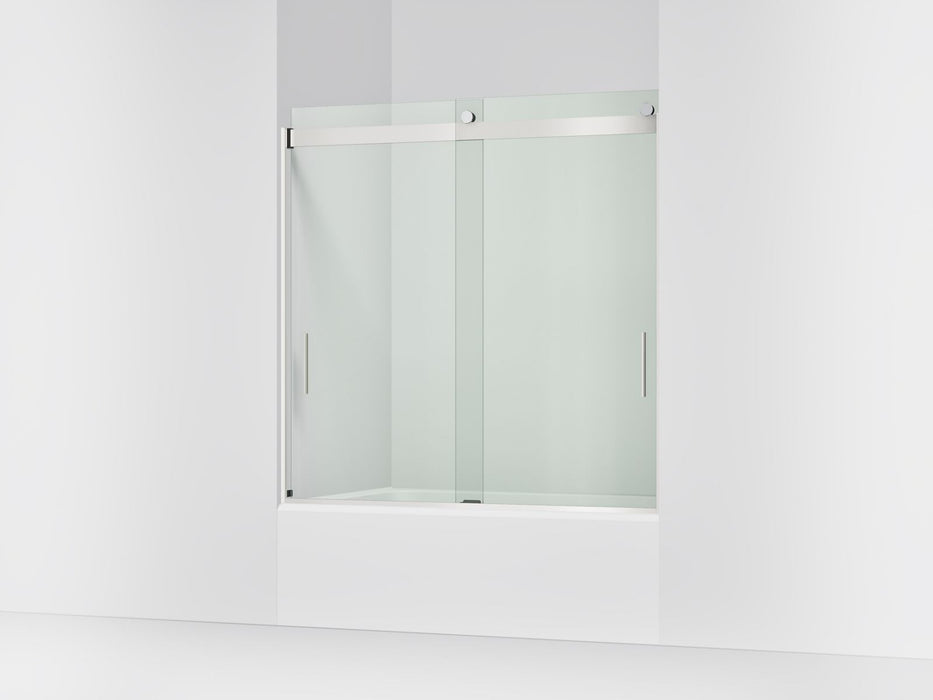 KOHLER K-706002-L Levity Sliding bath door, 59-3/4" H x 56-5/8 - 59-5/8" W, with 1/4" thick Crystal Clear glass, bright...