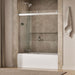 KOHLER K-706002-L Levity Sliding bath door, 59-3/4" H x 56-5/8 - 59-5/8" W, with 1/4" thick Crystal Clear glass, bright...