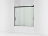 KOHLER K-706002-L Levity Sliding bath door, 59-3/4" H x 56-5/8 - 59-5/8" W, with 1/4" thick Crystal Clear glass, matte black