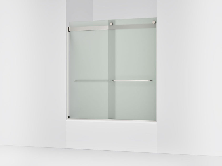 KOHLER K-706004-D3 Levity Sliding bath door, 62" H x 56-5/8 - 59-5/8" W, with 1/4" thick Frosted glass