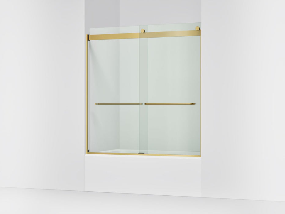 KOHLER K-706004-L Levity Sliding bath door, 62" H x 56-5/8 - 59-5/8" W, with 1/4" thick Crystal Clear glass