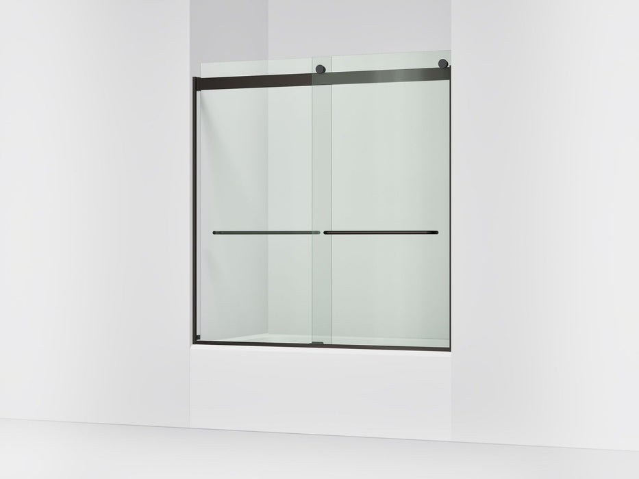 KOHLER K-706004-L Levity Sliding bath door, 62" H x 56-5/8 - 59-5/8" W, with 1/4" thick Crystal Clear glass