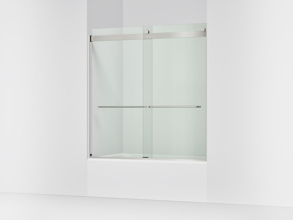 KOHLER K-706004-L Levity Sliding bath door, 62" H x 56-5/8 - 59-5/8" W, with 1/4" thick Crystal Clear glass