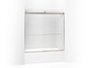 KOHLER K-706006-D3 Levity Sliding bath door, 59-3/4" H x 56-5/8 - 59-5/8" W, with 1/4" thick Frosted glass