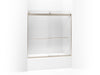 KOHLER K-706006-L Levity Sliding bath door, 59-3/4" H x 56-5/8 - 59-5/8" W, with 1/4" thick Crystal Clear glass, anodized...