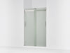 KOHLER K-706008-D3 Levity Sliding shower door, 74" H x 43-5/8 - 47-5/8" W, with 1/4" thick Frosted glass, matte nickel