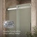 KOHLER K-706008-D3 Levity Sliding shower door, 74" H x 43-5/8 - 47-5/8" W, with 1/4" thick Frosted glass, matte nickel -...