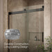 KOHLER K-706008-L Levity Sliding shower door, 74" H x 43-5/8 - 47-5/8" W, with 1/4" thick Crystal Clear glass, matte...