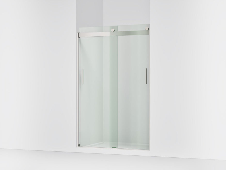 KOHLER K-706008-L Levity Sliding shower door, 74" H x 43-5/8 - 47-5/8" W, with 1/4" thick Crystal Clear glass, matte nickel