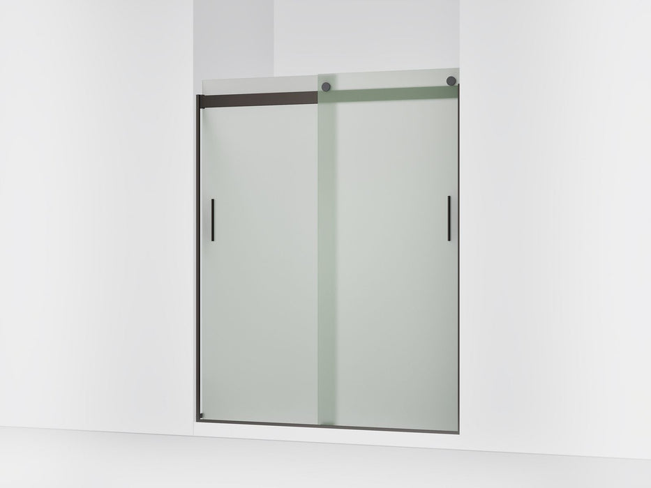 KOHLER K-706009-D3 Levity Sliding shower door, 74" H x 56-5/8 - 59-5/8" W, with 1/4" thick Frosted glass and blade handl