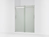 KOHLER K-706009-D3 Levity Sliding shower door, 74" H x 56-5/8 - 59-5/8" W, with 1/4" thick Frosted glass and blade...