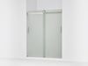 KOHLER K-706009-D3 Levity Sliding shower door, 74" H x 56-5/8 - 59-5/8" W, with 1/4" thick Frosted glass and blade...
