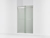KOHLER K-706014-D3 Levity Sliding shower door, 74" H x 44-5/8 - 47-5/8" W, with 1/4" thick Frosted glass, bright silver